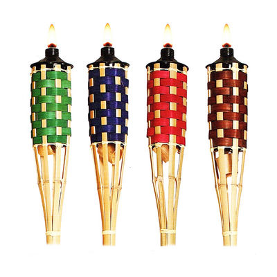 Φυσικός δαυλός από μπαμπού με αντικαταστάσιμο φυτίλι από fiberglass - για πάρτι στον κήπο, γάμο, φωτισμό μονοπατιών