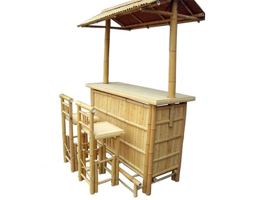 Ζωγραφική με βερνίκι Bamboo Tiki Bars με Τραπέζι Ποτών Πτυσσόμενα Μπαρ παραλίας