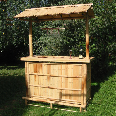 Ζωγραφική με βερνίκι Bamboo Tiki Bars με Τραπέζι Ποτών Πτυσσόμενα Μπαρ παραλίας
