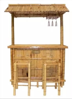 Cabana τροπικός φραγμός 220x160cm Tiki μπαμπού κόμματος με τα κατώτερα σκαμνιά ραφιών γραφείου