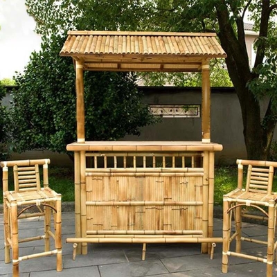 Ζωγραφική με βερνίκι Bamboo Tiki Bars με Τραπέζι Ποτών Πτυσσόμενα Μπαρ παραλίας