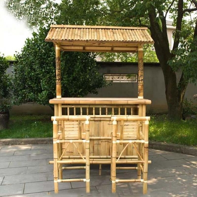 Ζωγραφική με βερνίκι Bamboo Tiki Bars με Τραπέζι Ποτών Πτυσσόμενα Μπαρ παραλίας