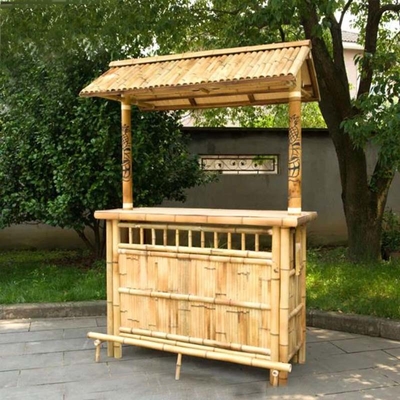 Ζωγραφική με βερνίκι Bamboo Tiki Bars με Τραπέζι Ποτών Πτυσσόμενα Μπαρ παραλίας