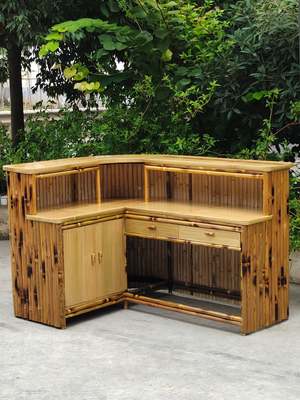 Ζωγραφική με βερνίκι Bamboo Tiki Bars με Τραπέζι Ποτών Πτυσσόμενα Μπαρ παραλίας