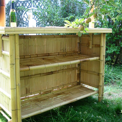 Cabana τροπικός φραγμός 220x160cm Tiki μπαμπού κόμματος με τα κατώτερα σκαμνιά ραφιών γραφείου