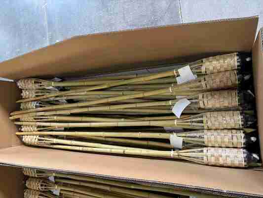 Φυσικός δαυλός από μπαμπού με αντικαταστάσιμο φυτίλι από fiberglass - για πάρτι στον κήπο, γάμο, φωτισμό μονοπατιών