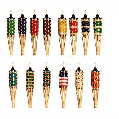 Φυσικός Δαυλός Μπαμπού για Υπαίθριο Camping, Διακόσμηση Κήπου, Χειροποίητος Φιλικός προς το Περιβάλλον Δαυλός Φωτιάς, Αδιάβροχος